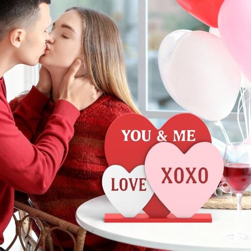 Valentines Day Decorations, Handmade Freestanding Wooden Hearts Decor LOVE gallery