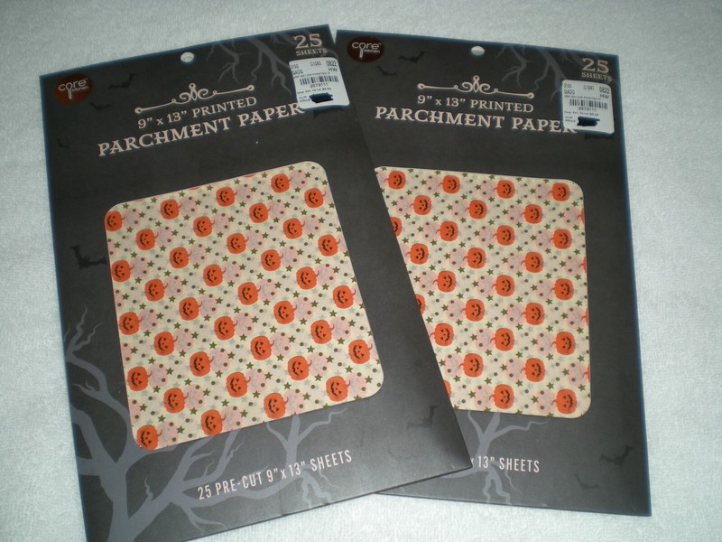 Corekitchen Printed Parchment Paper Pumpkins 2 pkgs. NIP 50 Sheets 9″ x 13″