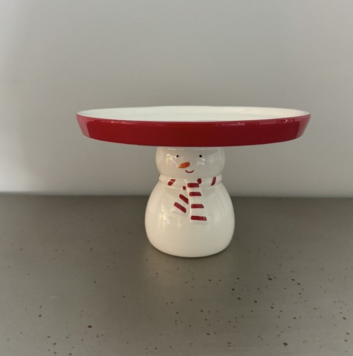 Target Bullseye Playground CHRISTMAS SNOWMAN Cake Stand NEW