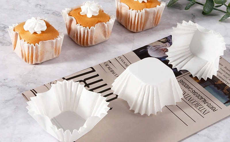 100 Count White Cupcake Liners, Square Baking Cup, Paper Cupcake Liners -No gallery