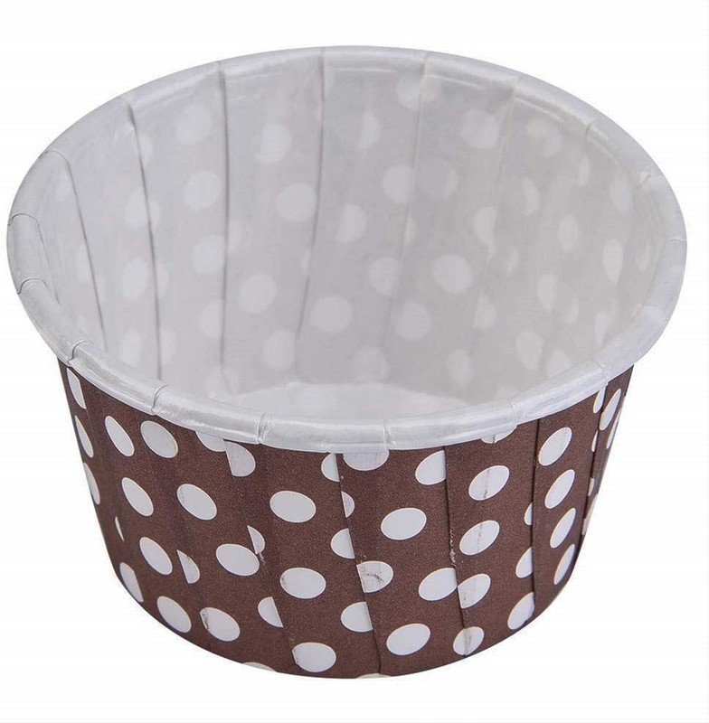 100-Pack Brown Polka Dot Paper Baking Cups – 2.5-Inch Cupcake Liners, Treat Cup gallery