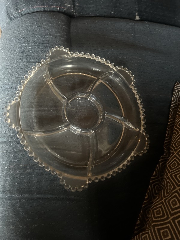 Vintage Imperial Glass Candlewick 5 sectioned Clear Bowl Dish gallery