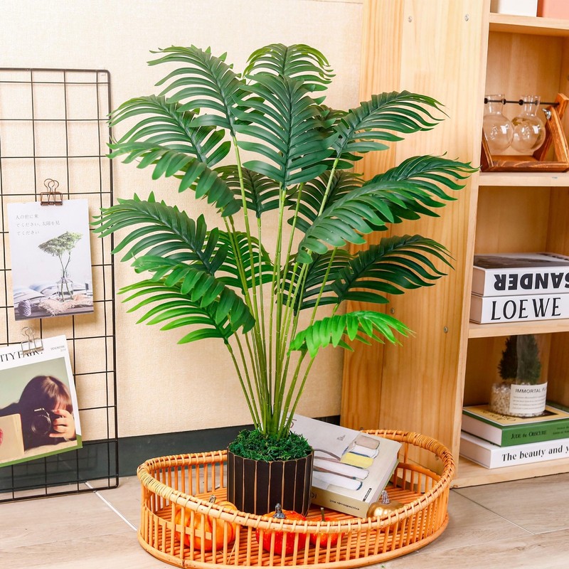 Der Rose 28" Tall Artificial Palm Tree Faux Plant Indoor Home Decor Realistic gallery