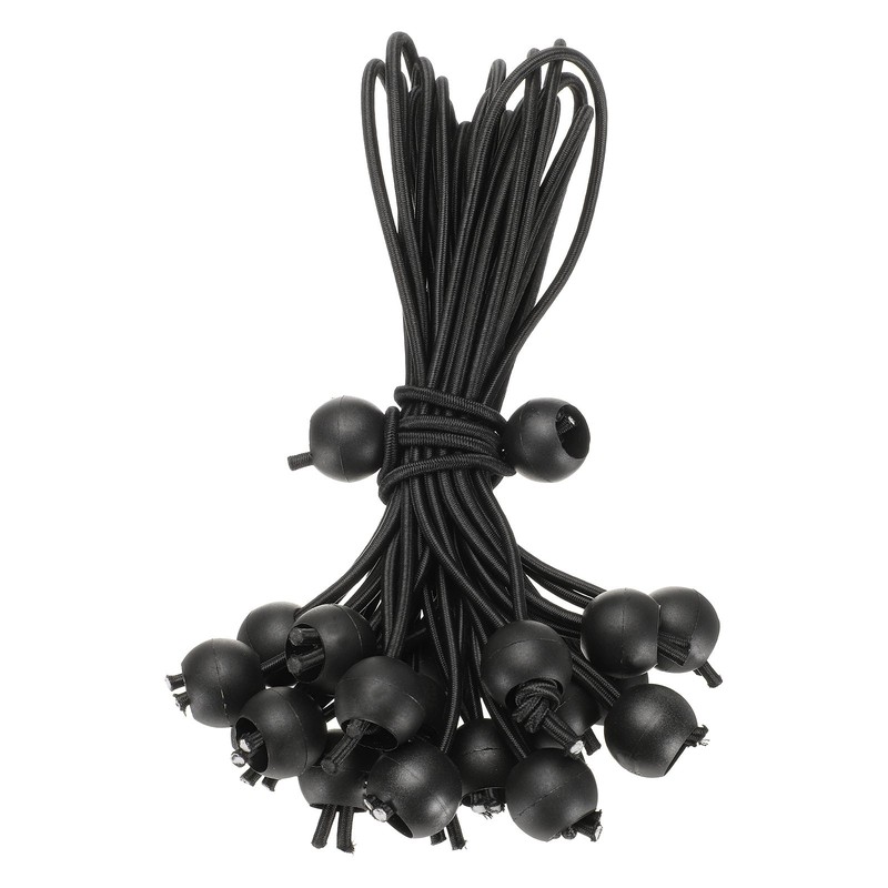 20Pcs Ball Bungee Cords 8″ Heavy Duty Bungee Cord Balls for Tent Holding, Black
