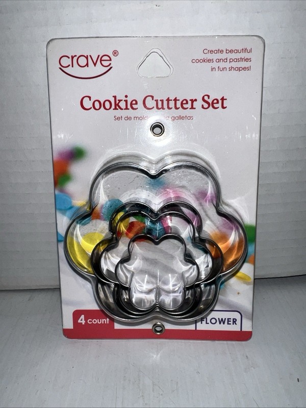 (4-Pk) Crave Flower Cookie Cutter Set Stainless Steel Free Shipping