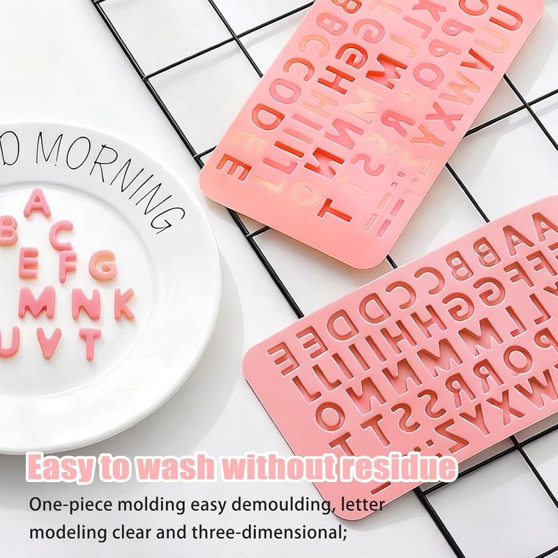 2 PCS Silicone Letter Molds and Number Molds for Chocolate | Reusable Alphabe... gallery