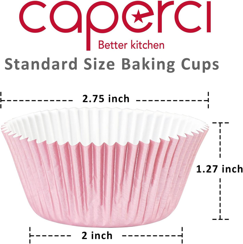 Pink Foil Cupcake Muffin Liners Standard Size Baking Cups gallery