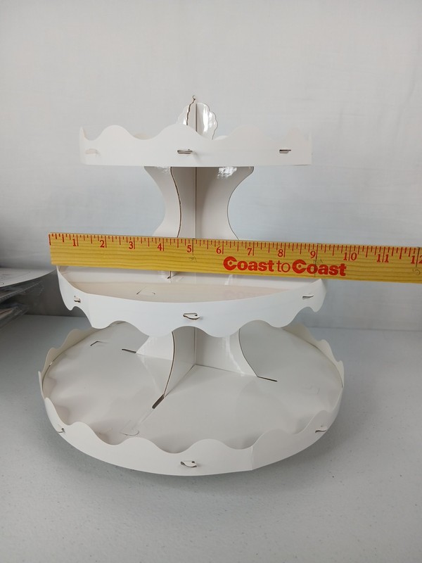 3-Tiered Cupcake Stand Tower White Party Display Pastry Holder #238A gallery