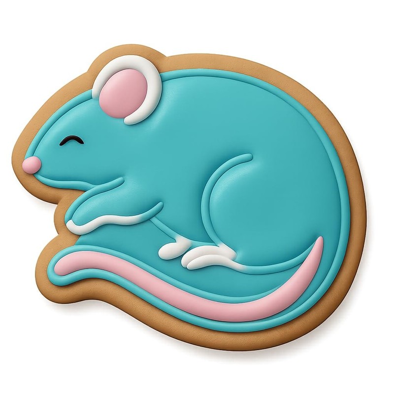 Relaxed Fancy Large-ear Rat Cookie Cutter & Stamp, Fondant & Clay – 4×3.2