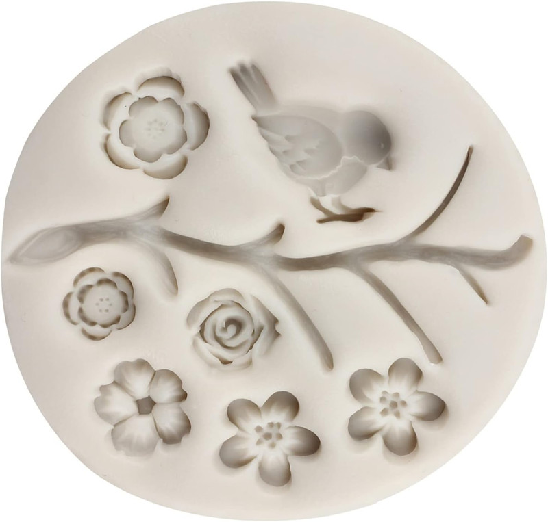 Silicone Molds Owls Tree Branch Fondant Mold Flower Leaves Silicone Molds for Ca gallery