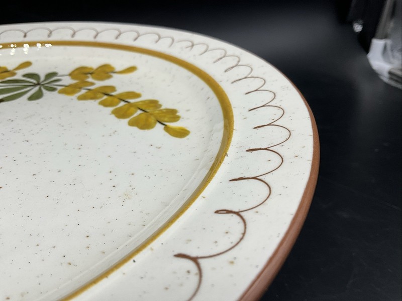 Vtg Stangle Golden Blossom Hand Painted Cake Plate Stand 9 3/4” W 41/4” T gallery