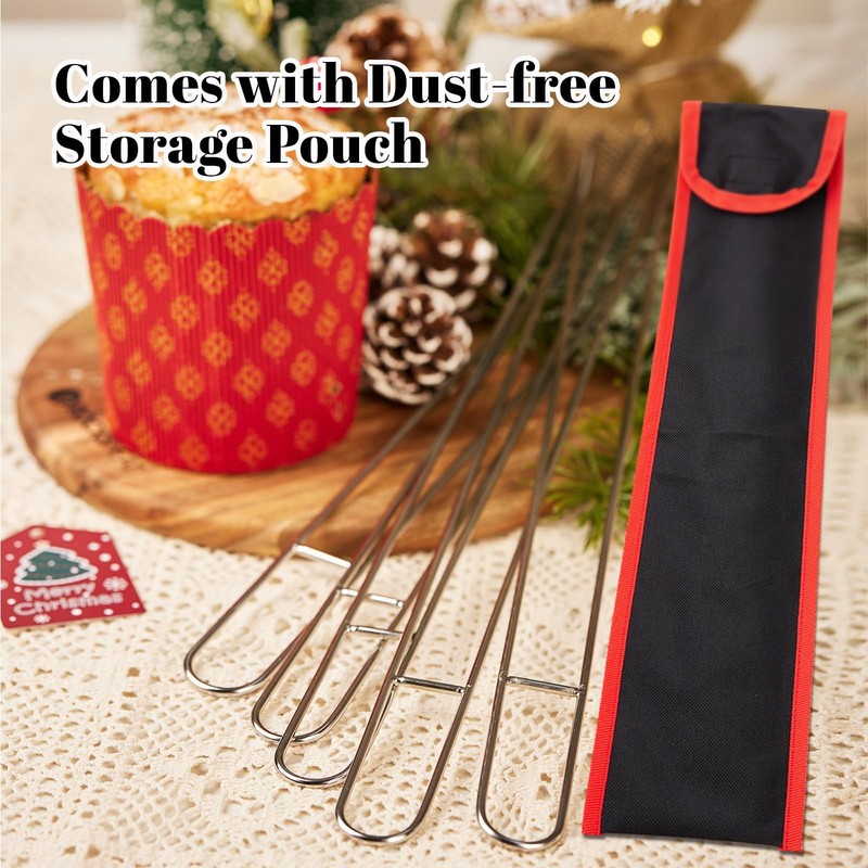 5-Pack Stainless Steel Panettone Pins with Storage Pouch - 15.75" Heavy-Duty ... gallery