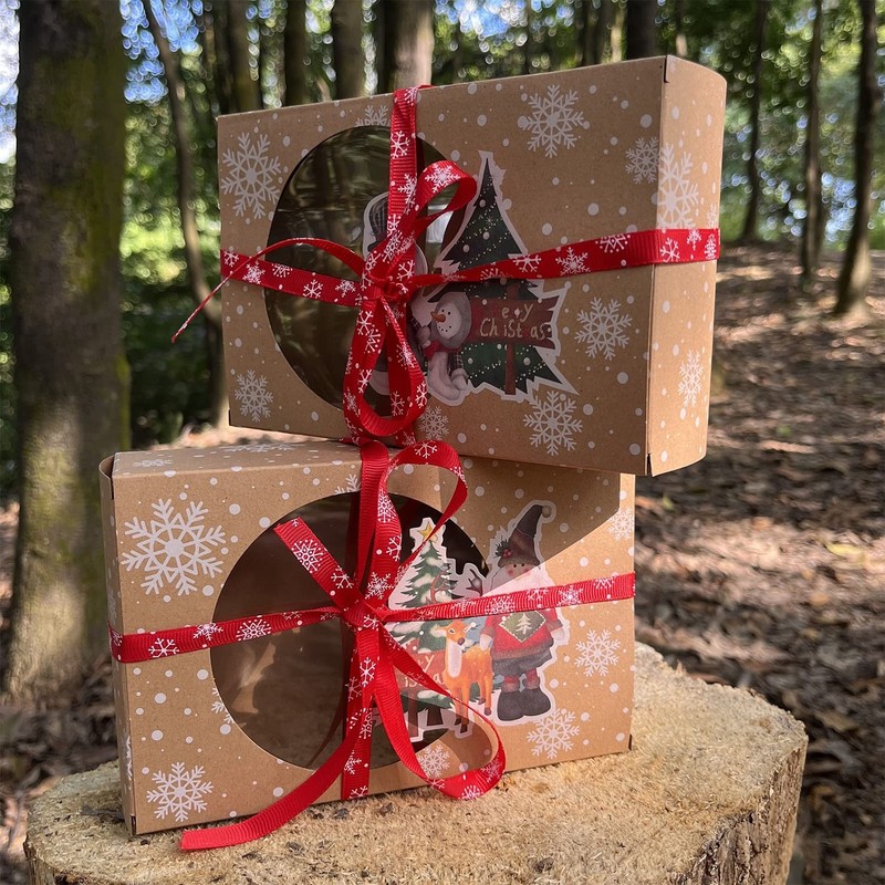 Christmas Cookie Boxes with Window, Food Grade Bakery Treat Boxes Party Favors gallery
