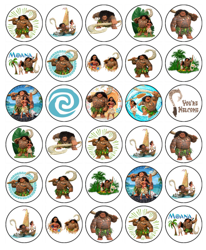 Maui Edible Icing Cake & Cupcake Toppers – Moana Birthday Party Cake Decoration gallery