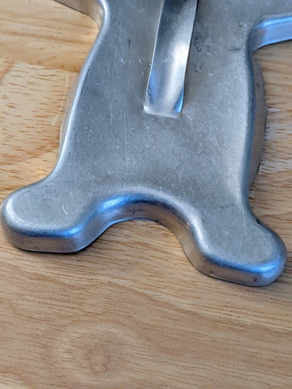 Vintage Metal Aluminum Christmas Cookie Cutter Gingerbread Man, 6" Tall handle gallery