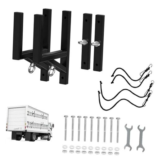 Cargo Trailer Ladder Rack-200lb Load-Carry 1-2 Ladders-Adjustable Black-2pc gallery