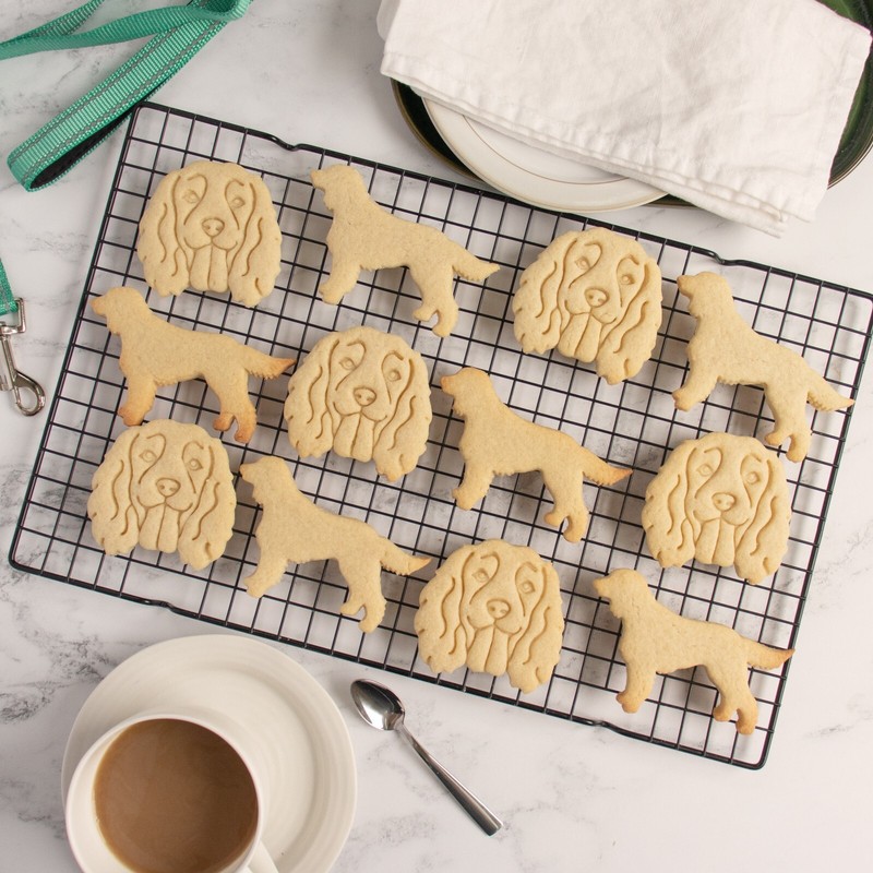 Working Cocker Spaniel Cookie Cutters Set - dog portrait treats animal shelter gallery