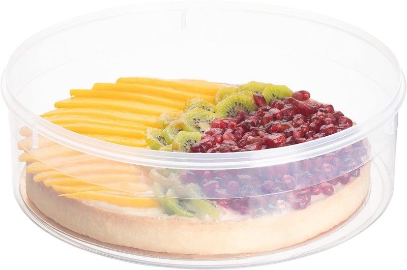 Pie Carrier Cake Storage Clear Container with Red Lid | 10.5" Large Round gallery