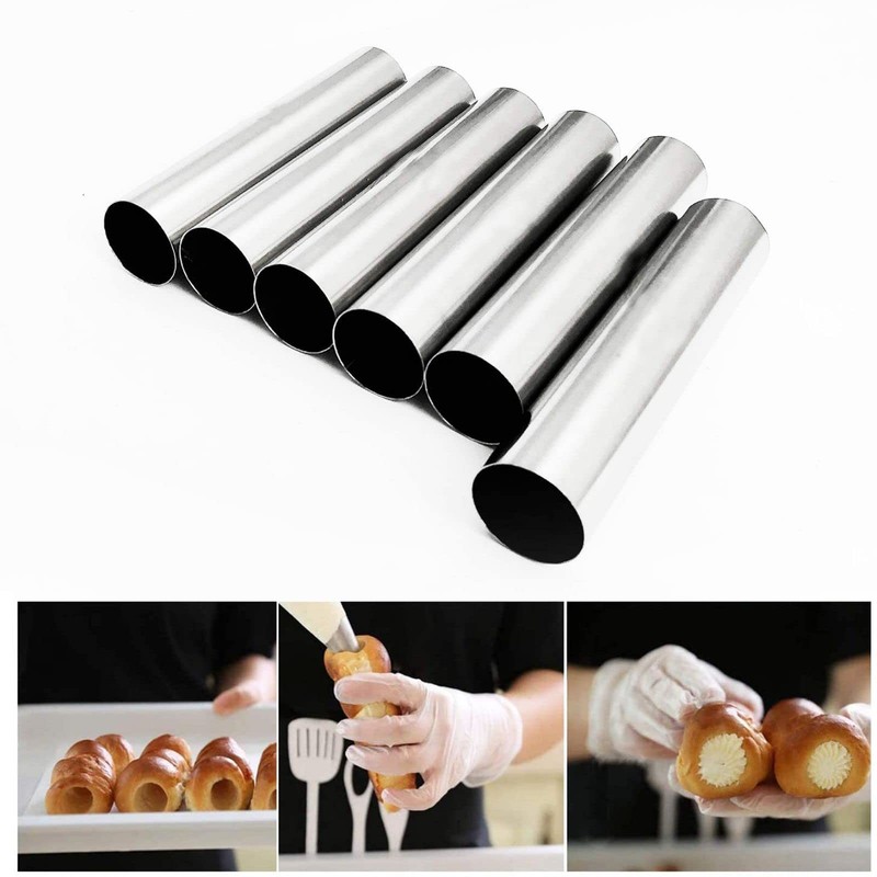 Stainless Steel Cannoli Tubes Kit Tubular Shaped Baking Mold Croissant 16PCS gallery