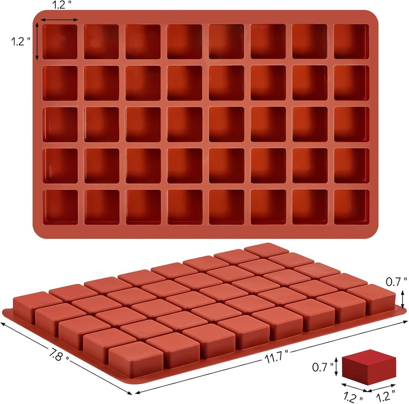 2 Pack Silicone Chocolate Candy Molds 40 Cavity Mini Square Ice Cube Tray gallery