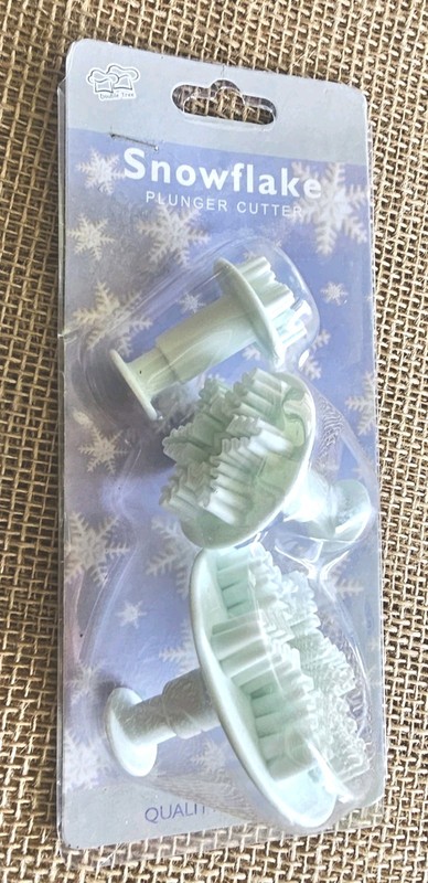 3pc Snowflake Plunger Cutters Sugarcraft Fondant Molds Double Tree gallery