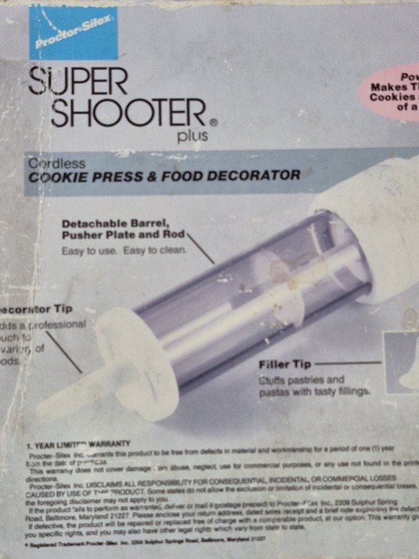 Proctor-Silex SuperShooter Plus Cordless Cookie Press&Food Decorator complete gallery