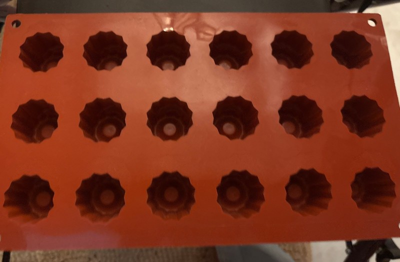 Silicone Pastry Chocolate Mold 18 Cavity Perfect For Baba Rums! Or Cordials.