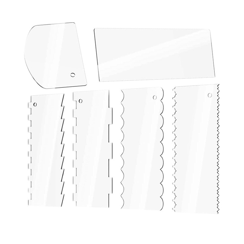 6 Pack Cake Scraper Kitchen Baking Tools for Icing Cake Edges DIY Cream Cake gallery
