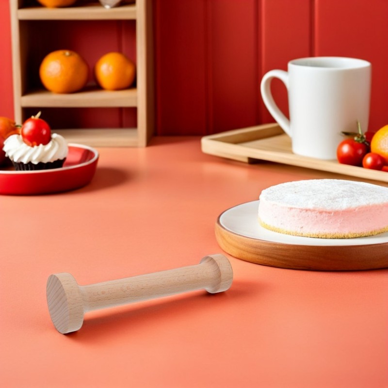 2 Pcs Wooden Dual Sided Tart Tamper Pastry Dough Press Mini Cheesecake Mold gallery