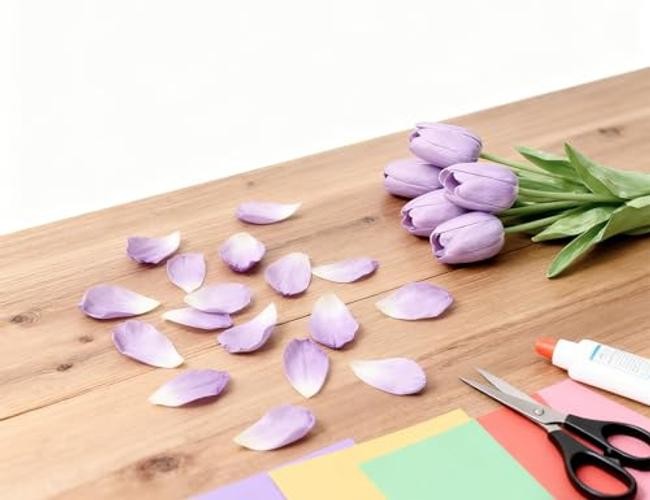 Artificial Tulips Flowers 20 Pcs,13.5 Inch Real Touch PU Fake Light Purple gallery