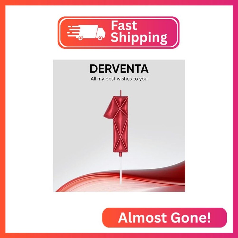 DERVENTA Large Birthday Candle Number 3D Bubble Style 3.7 inch Party Celebration gallery