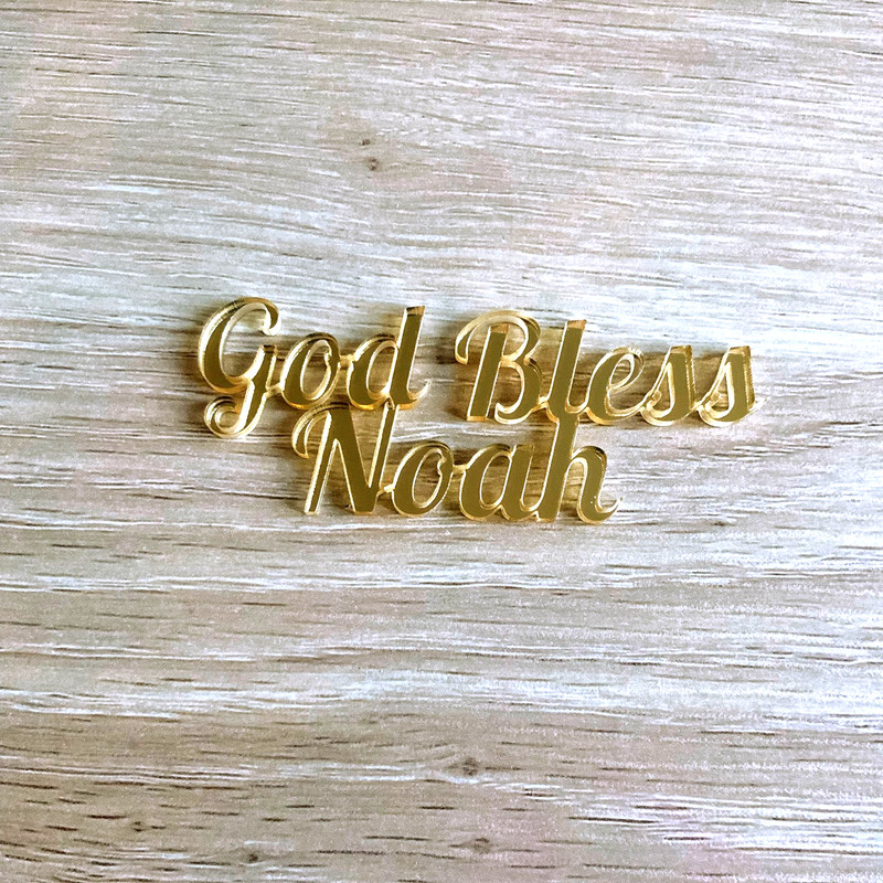 Personalised Cross Name Cake Topper – Christening Baptism Charm, Baptism Decor gallery