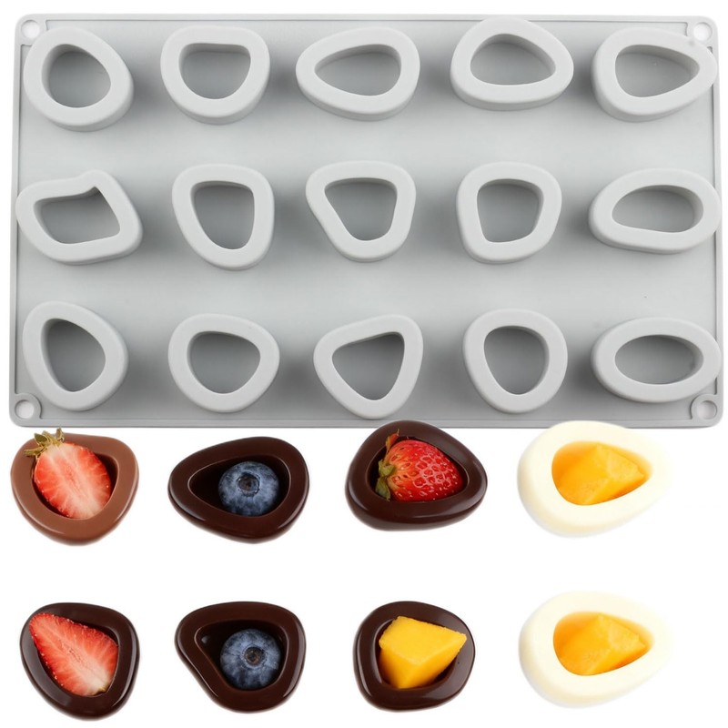 15 Cavity Stone Silicone Candy Molds Chocolate Cupcake Cake Decoration 1 PCS