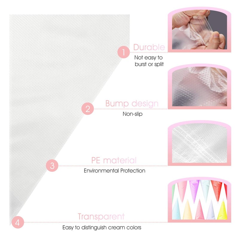Disposable Piping Bag, 100 Pieces 24 Inch Disposable Icing Pastry Bag Extra T... gallery