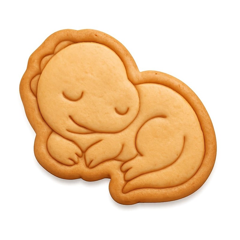 Sleeping T-Rex Cookie Cutter & Stamp - 4x3 Fun Kitchen Baking gallery