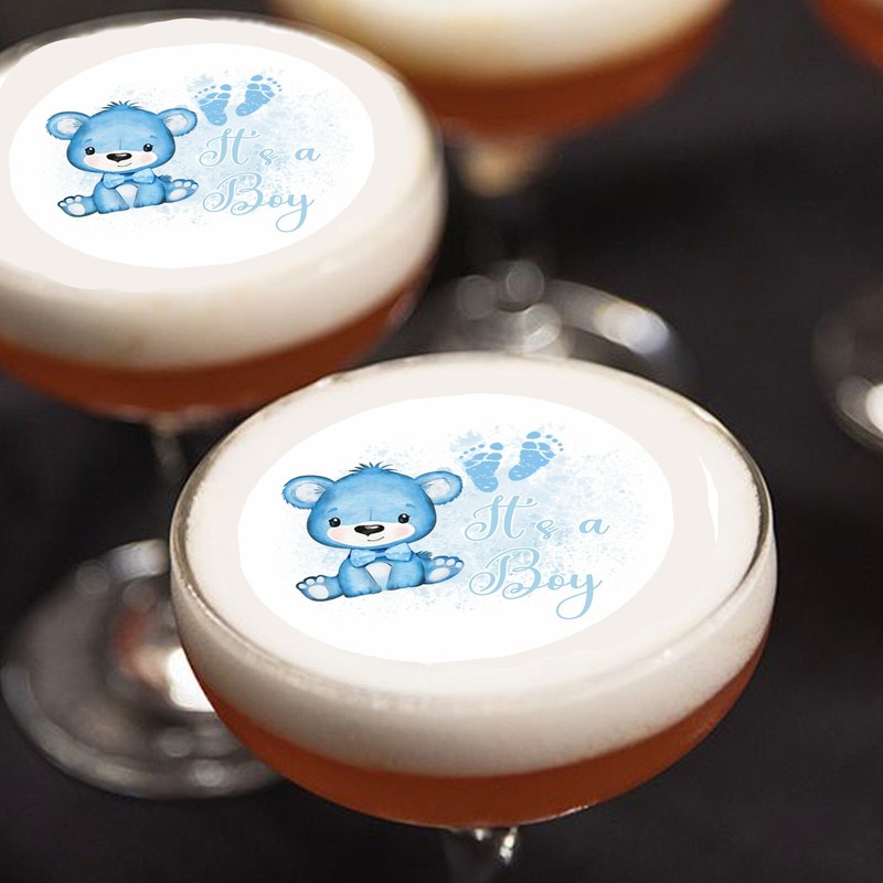 It’s A Boy Baby Shower Edible Cocktail Drink Toppers