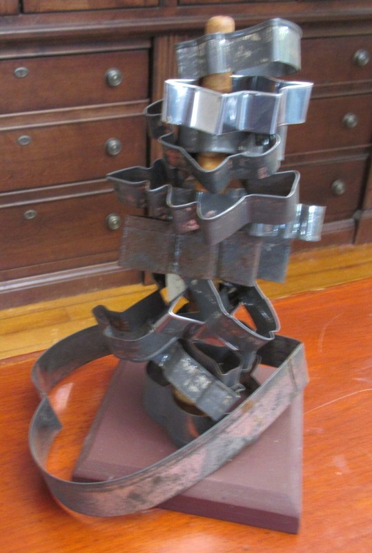 Set of 13 Vintage Tin Cookie Cutter on a Standing Tree – 9½” Tall