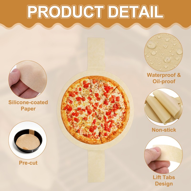 40 Sheets Parchment Paper Rounds, 9" Circle Baking Sheets, Brown gallery