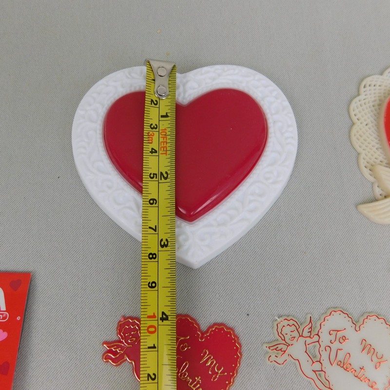 Vintage 53pc Lot Valentine's Day Hearts Cupcake & Cake Topper Decoration Picks gallery