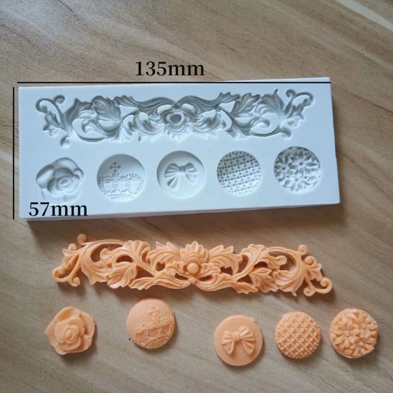 European vintage relief pattern silicone baking mold 3D Lace butterfly Totem... gallery