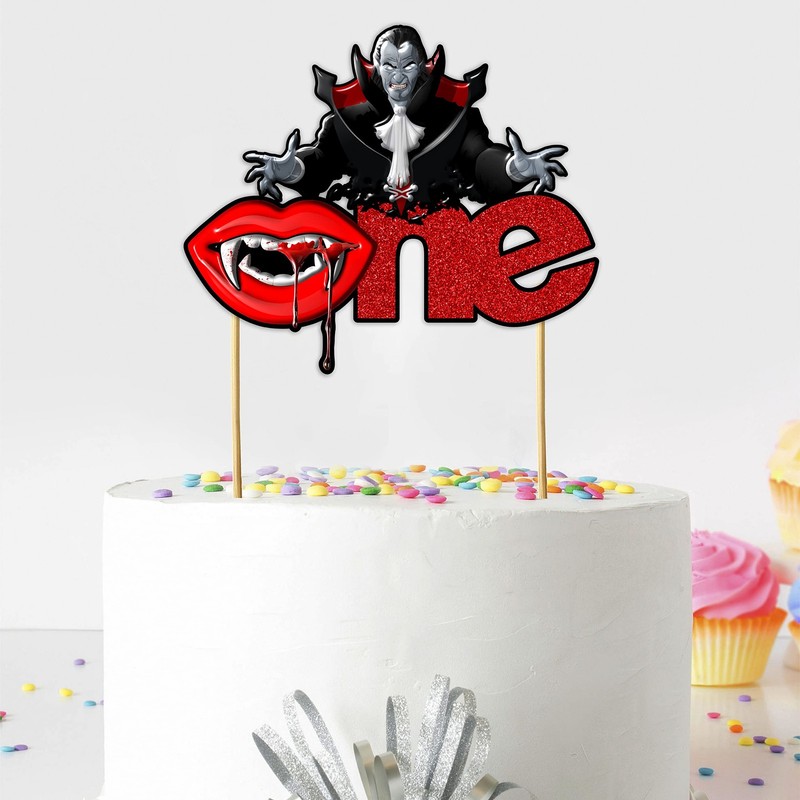 Vampre One Cake Topper with Spooky Fantasy Small,