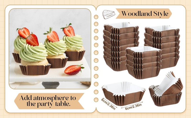 Maxche 300 Pcs Square Cupcake Liners 2.36 Inches Dert Liner Paper gallery