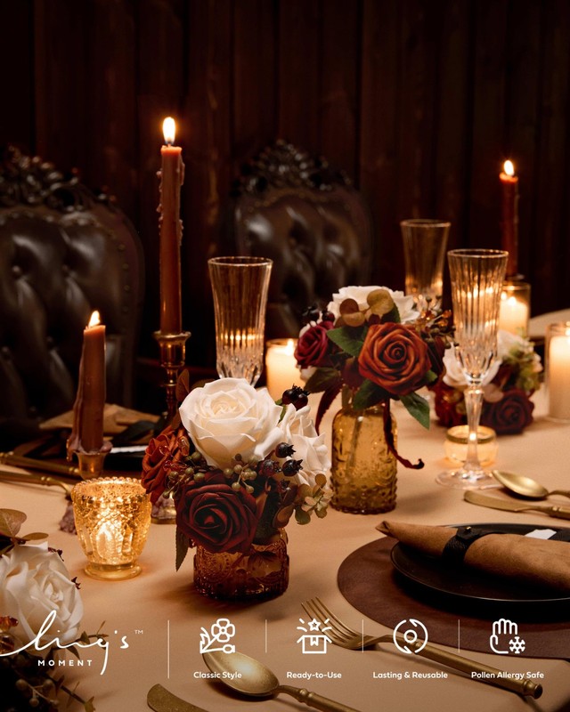 Ling'S Moment Lings Moment Burnt Orange Wedding Centerpieces Flowers Mini gallery