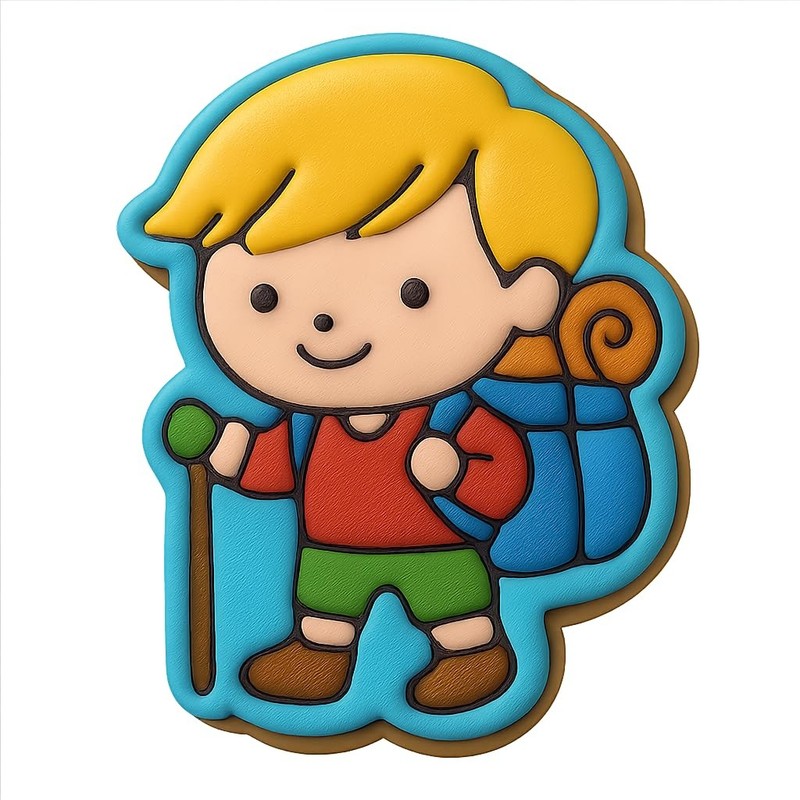 Chibi Backpacker Cookie Cutter & Stamp, Fondant & Clay Cutter - 3.2x4" gallery
