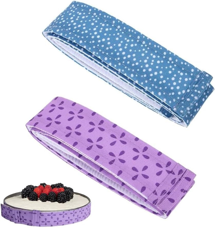 2Pcs Cake Pan Baking Strips Thick Cotton for Even Baking Results