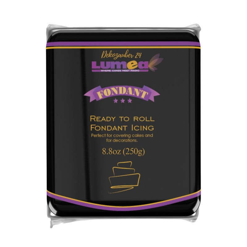 Dekozauber24 Premium Fondant black, 8.8oz, for cakes and figurines, gluten fr…