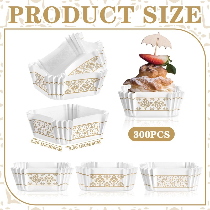 300 Pcs Square Cupcake Liners Baking Cups for Wedding Baby Shower Birthday gallery