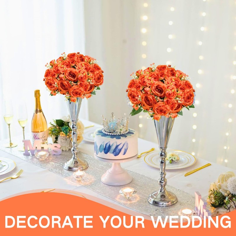 Astryas 8Pcs Peonies Artificial Flowers Orange Peony Artificial Peonies Fall gallery