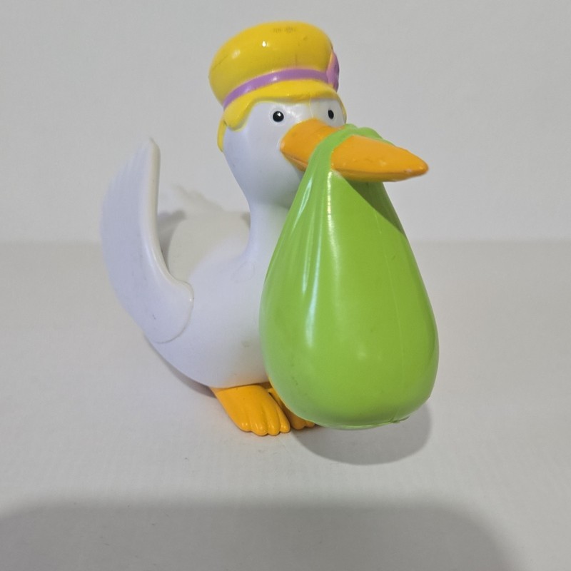 DecoPac Stork Baby Shower Cake Topper Plastic White Yellow Green Purple 350686