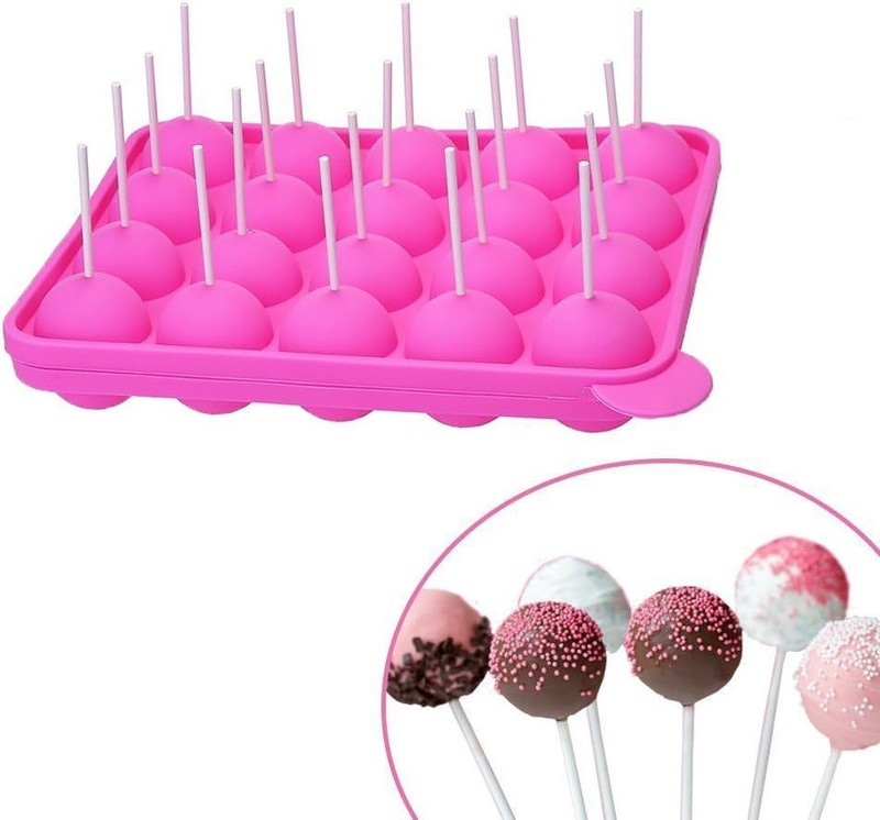 20-Cavity Silicone Mold with 20 Pcs Sticks for Cake Pop,Hard Candy and Party Cu gallery